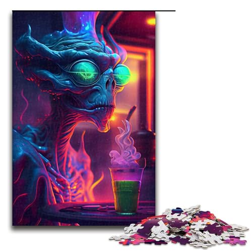 Puzzle Trippy Sci Fi Opa 1000 Teile für Erwachsene Lernspiele Weihnachtsgeburtstagsgeschenke für und Teenager ab 14 Jahren Größe 50x75cm von LLONGKT