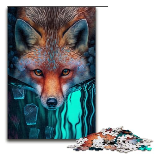 Puzzle Unterwasserfuchs 1000 Teile Puzzle für Erwachsene Mitmachspiel Weihnachtsgeburtstagsgeschenk für Teenager ab 14 Jahren Größe 50x75cm von LLONGKT