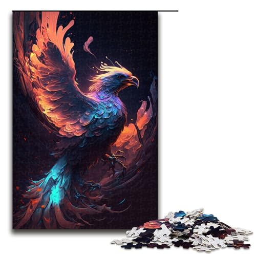 Puzzle Vogel Phönix 1000 Teile für Erwachsene Lernspiele Weihnachtsgeburtstagsgeschenke für Teenager ab 14 Jahren Größe 50x75cm von LLONGKT
