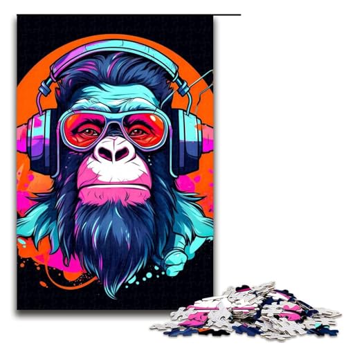 Puzzle für Erwachsene, 1000 Stück, Monkey DJ-Musik für Erwachsene, Holzpuzzles, Familienspiele, Weihnachts- und Geburtstagsgeschenke, Größe 50 x 75 cm Puzzle für Erwachsene, 1000 Stück, Monkey DJ-Musik für Erwachsene, Holzpuzzles, Familienspiele, Weihnachts- und Geburtstagsgeschenke, Größe 50 x 75 cm von LLONGKT