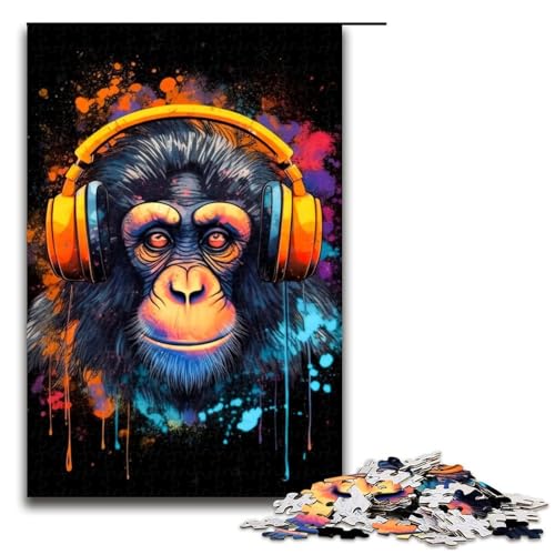 Puzzle für Erwachsene, 1000 Stück, Monkey DJ-Musik für Erwachsene, Holzpuzzles, Familienspiele, Weihnachts- und Geburtstagsgeschenke, Größe 50 x 75 cm Puzzle für Erwachsene, 1000 Stück, Monkey DJ-Musik für Erwachsene, Holzpuzzles, Familienspiele, Weihnachts- und Geburtstagsgeschenke, Größe 50 x 75 cm von LLONGKT