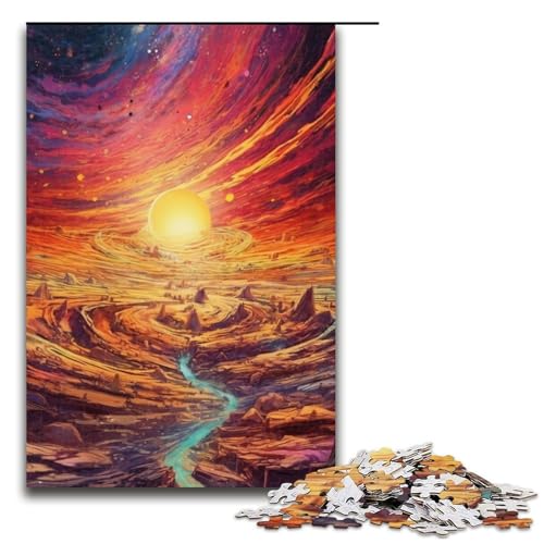 Puzzle für Erwachsene, 1000 Teile, „Berg der Träume“, Puzzle mit passendem Poster und Quizblatt, geeignet für Kinder und Jugendliche ab 14 Jahren (Größe 50 x 75 cm) von LLONGKT