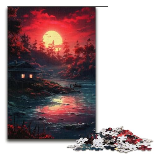 Puzzle für Erwachsene, 1000 Teile, „EIN kleines Zimmer bei Sonnenuntergang“, Puzzle für Karton, Lernspiel, Herausforderungsspielzeug, Größe 38 x 26 cm von LLONGKT