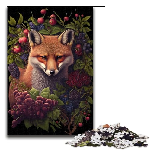 Puzzle für Erwachsene, 1000 Teile, Art Fox Puzzle, anspruchsvolles Spiel mit passendem Poster und Quizblatt (Größe 50 x 75 cm) von LLONGKT