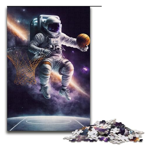 Puzzle für Erwachsene, 1000 Teile, Astronauten-Basketball, Weltraum-Puzzle – anspruchsvolles Spiel, tolles Geschenk für Spiele, geeignet für und Jugendliche ab 14 Jahren, Größe 38 x 26 cm von LLONGKT