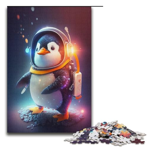 Puzzle für Erwachsene, 1000 Teile, Astronauten-Pinguin-Baby, Puzzle, Spielzeug, Denkspiel, Geburtstagsgeschenk, Geschenke, Wandkunst (Größe 38 x 26 cm) von LLONGKT