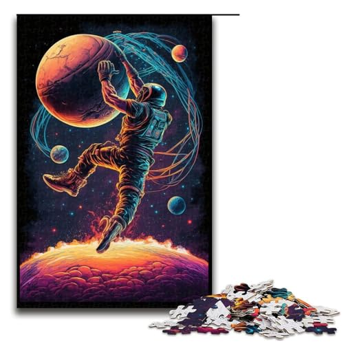 Puzzle für Erwachsene, 1000 Teile, Astronauten Spielen Basketball, anspruchsvolles Spiel, Größe 50 x 75 cm Puzzle für Erwachsene, 1000 Teile, Astronauten Spielen Basketball, anspruchsvolles Spiel, Größe 50 x 75 cm von LLONGKT