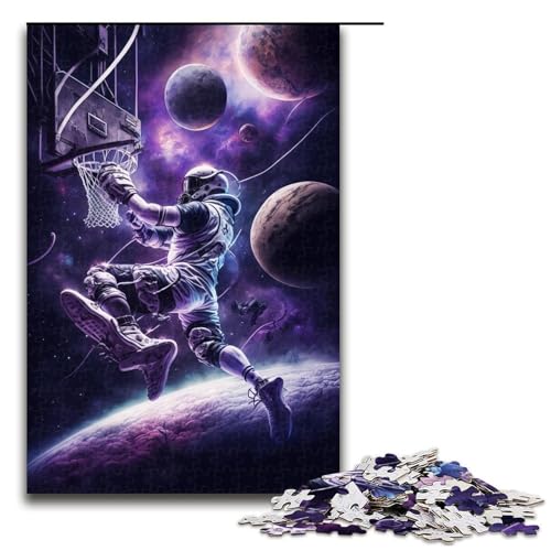 Puzzle für Erwachsene, 1000 Teile, Astronauten Spielen Basketball, unmögliches Puzzle, Lernspiel für Geburtstag, Weihnachten, Größe 50 x 75 cm Puzzle für Erwachsene, 1000 Teile, Astronauten Spielen Basketball, unmögliches Puzzle, Lernspiel für Geburtstag, Weihnachten, Größe 50 x 75 cm von LLONGKT