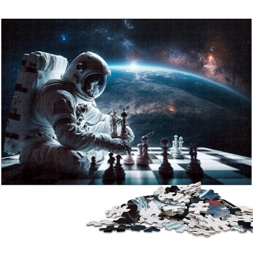 Puzzle für Erwachsene, 1000 Teile, Astronauten Spielen Schach, Puzzle, Lernspielzeug, Stressabbau, schwierige Herausforderung, Größe 50 x 75 cm Puzzle für Erwachsene, 1000 Teile, Astronauten Spielen Schach, Puzzle, Lernspielzeug, Stressabbau, schwierige Herausforderung, Größe 50 x 75 cm von LLONGKT