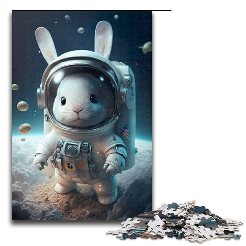 Puzzle für Erwachsene, 1000 Teile, Astronauten-Weltraumkaninchen, anspruchsvolles Spiel, Größe 50 x 75 cm von LLONGKT
