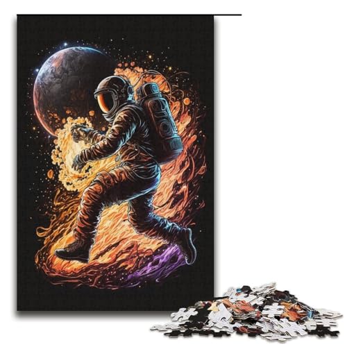 Puzzle für Erwachsene, 1000 Teile, Astronauten spielen Basketball, Puzzlemuster-Zusammenbau, jedes Teil ist einzigartig – anspruchsvolles, unterhaltsames Spiel für die ganze Familie (Größe 38 x 26 cm) von LLONGKT