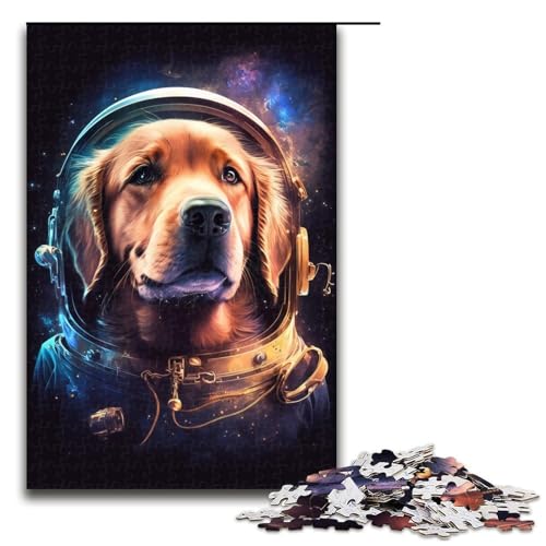 Puzzle für Erwachsene, 1000 Teile, Astronautenhund-Puzzle für Erwachsene, Holzpuzzle, Größe 50 x 75 cm Puzzle für Erwachsene, 1000 Teile, Astronautenhund-Puzzle für Erwachsene, Holzpuzzle, Größe 50 x 75 cm von LLONGKT