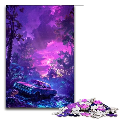 Puzzle für Erwachsene, 1000 Teile, Autos im lila Wald, Puzzles, Geschenke, einzigartige Geburtstagsgröße, 50 x 75 cm Puzzle für Erwachsene, 1000 Teile, Autos im lila Wald, Puzzles, Geschenke, einzigartige Geburtstagsgröße, 50 x 75 cm von LLONGKT