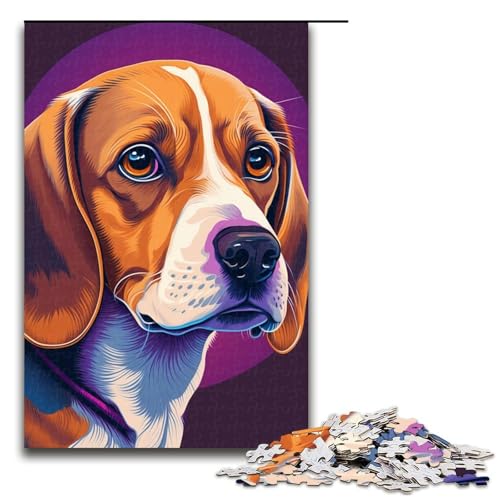Puzzle für Erwachsene, 1000 Teile, Beagle, anspruchsvolles Spiel, Geschenke, Weihnachtspuzzle (Größe 50 x 75 cm) von LLONGKT