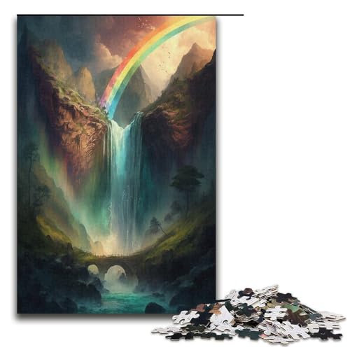 Puzzle für Erwachsene, 1000 Teile, Berg-Wasserfall-Landschaft, tolle Geschenke und Spielzeuge für Teenager ab 14 Jahren (Größe 38 x 26 cm) von LLONGKT