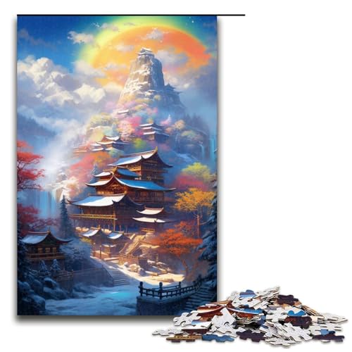 Puzzle für Erwachsene, 1000 Teile, Berg mit bunten Sternen, lustiges Puzzle für die ganze Familie, Stressabbau, Staycation, Zeit totschlagen (Größe 50 x 75 cm) von LLONGKT