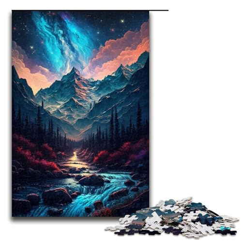 Puzzle für Erwachsene, 1000 Teile, Berglandschaft, Puzzle mit passendem Poster und Quizblatt, geeignet für Kinder und Jugendliche ab 14 Jahren, Größe 50 x 75 cm Puzzle für Erwachsene, 1000 Teile, Berglandschaft, Puzzle mit passendem Poster und Quizblatt, geeignet für Kinder und Jugendliche ab 14 Jahren, Größe 50 x 75 cm von LLONGKT
