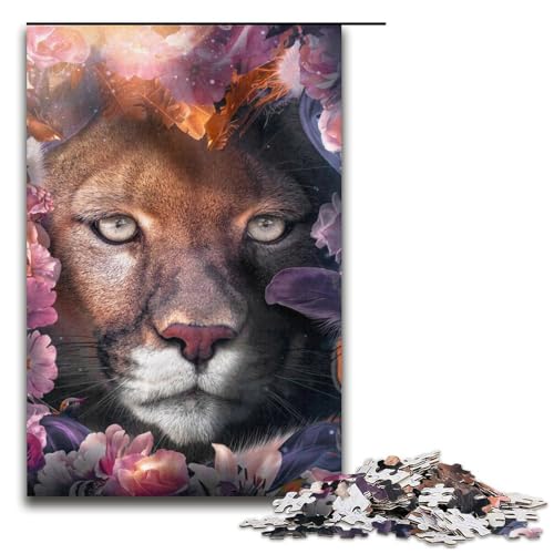 Puzzle für Erwachsene, 1000 Teile, Blumen-Puma, Lernspiele für Zuhause, DIY-Spielzeug, Lernspiel für Geburtstag, Weihnachten, Größe 38 x 26 cm Puzzle für Erwachsene, 1000 Teile, Blumen-Puma, Lernspiele für Zuhause, DIY-Spielzeug, Lernspiel für Geburtstag, Weihnachten, Größe 38 x 26 cm von LLONGKT