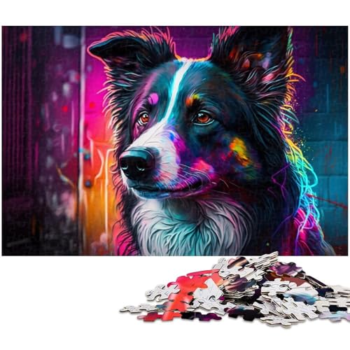 Puzzle für Erwachsene, 1000 Teile, Border-Collie-Astronauten-Puzzle, Holzpuzzle, tolles Geschenk für Erwachsene, Größe 50 x 75 cm Puzzle für Erwachsene, 1000 Teile, Border-Collie-Astronauten-Puzzle, Holzpuzzle, tolles Geschenk für Erwachsene, Größe 50 x 75 cm von LLONGKT