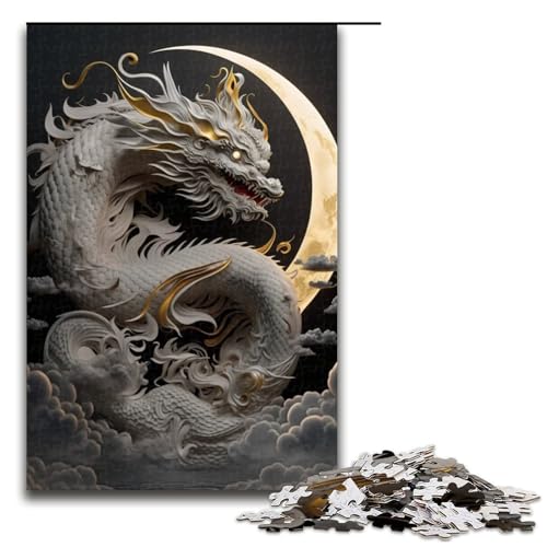 Puzzle für Erwachsene, 1000 Teile, Brave Dragon, Familiendekoration, Größe 50 x 75 cm von LLONGKT