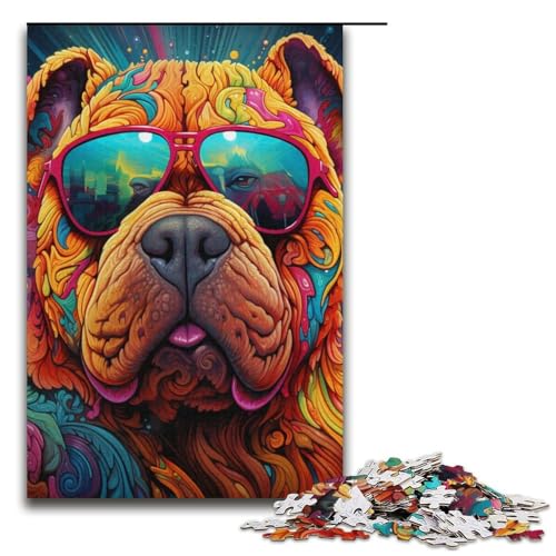 Puzzle für Erwachsene, 1000 Teile, Brillen-Hundespielzeug, Denkspiel, einzigartiges Herausforderungsspiel, Größe 38 x 26 cm Puzzle für Erwachsene, 1000 Teile, Brillen-Hundespielzeug, Denkspiel, einzigartiges Herausforderungsspiel, Größe 38 x 26 cm von LLONGKT