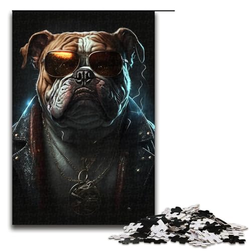 Puzzle für Erwachsene, 1000 Teile, Bulldoggen-Boxer-Puzzle, tolle Geschenke und Spielzeuge für Teenager ab 14 Jahren (Größe 50 x 75 cm) von LLONGKT