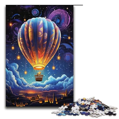 Puzzle für Erwachsene, 1000 Teile, Bunte Heißluftballons, Puzzle-Spielzeug, Denkspiel, Geburtstagsgeschenk, Geschenke, Wandkunst (Größe 38 x 26 cm) von LLONGKT