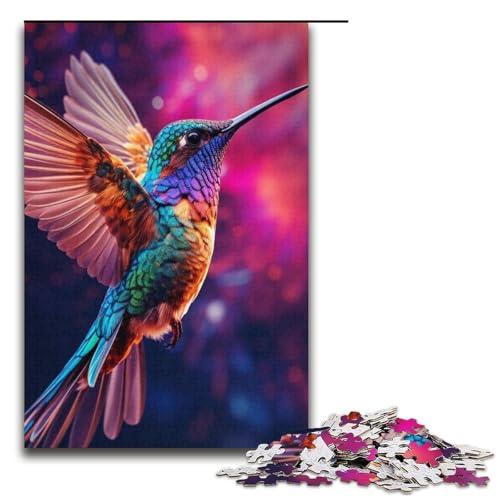 Puzzle für Erwachsene, 1000 Teile, Bunte Kolibri-Puzzles, Karton-Puzzle, Heimdekoration, Größe 38 x 26 cm von LLONGKT
