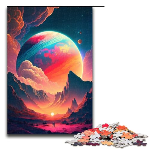 Puzzle für Erwachsene, 1000 Teile, Bunte Planeten und Berge, für Teenager, Holzpuzzle, Heimkunstdekor, Größe 50 x 75 cm Puzzle für Erwachsene, 1000 Teile, Bunte Planeten und Berge, für Teenager, Holzpuzzle, Heimkunstdekor, Größe 50 x 75 cm von LLONGKT