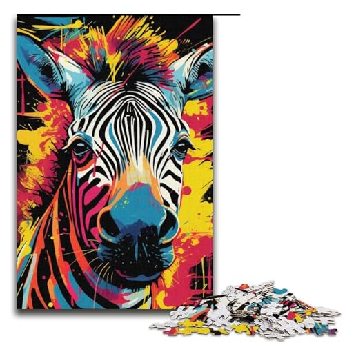 Puzzle für Erwachsene, 1000 Teile, Bunte Zebras, Eltern-Kind-Interaktion, geeignet für Jugendliche ab 14 Jahren von LLONGKT