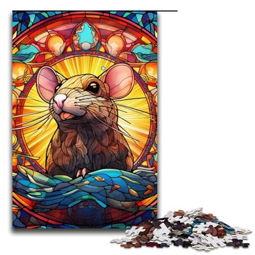 Puzzle für Erwachsene, 1000 Teile, Buntglas-Maus, Spaß für die ganze Familie, tolles Puzzle als Geschenk für die ganze Familie, Größe 50 x 75 cm Puzzle für Erwachsene, 1000 Teile, Buntglas-Maus, Spaß für die ganze Familie, tolles Puzzle als Geschenk für die ganze Familie, Größe 50 x 75 cm von LLONGKT