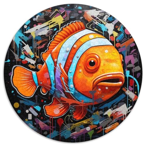 Puzzle für Erwachsene, 1000 Teile, Clownfisch-Graffiti-Puzzle für Erwachsene, DIY-Heimdekoration, Denksportspiel für Teenager (67,5 x 67,5 cm) von LLONGKT
