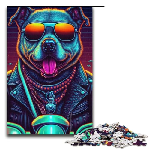 Puzzle für Erwachsene, 1000 Teile, Cooles Hunde-Puzzle – anspruchsvolles Spiel, tolles Geschenk für Spiele, geeignet für Kinder und Jugendliche ab 14 Jahren, Größe 38 x 26 cm von LLONGKT