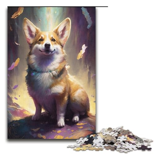 Puzzle für Erwachsene, 1000 Teile, Corgi-Hundemalerei, Puzzle, Spielzeug, Denkspiel, Geburtstagsgeschenk, Geschenke, Wandkunst (Größe 38 x 26 cm) von LLONGKT