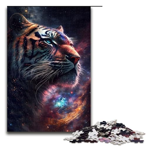 Puzzle für Erwachsene, 1000 Teile, Cosmic King Space Tiger Puzzle – anspruchsvolles Spiel, tolles Geschenk für Spiele, geeignet für und Jugendliche ab 14 Jahren, Größe 50 x 75 cm von LLONGKT