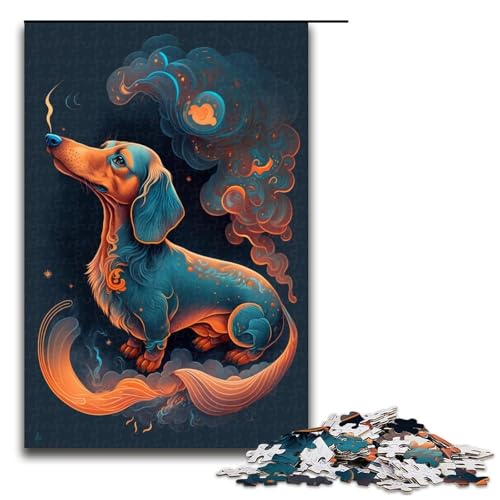Puzzle für Erwachsene, 1000 Teile, Dackel-Puzzle, Spielzeug, Denkspiel, Geburtstagsgeschenk, Geschenke, Wandkunst (Größe 50 x 75 cm) von LLONGKT