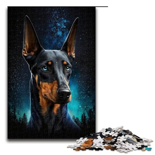 Puzzle für Erwachsene, 1000 Teile, Dobermann-Pinscher-Puzzle, Geschenke für Erwachsene, Größe 50 x 75 cm von LLONGKT