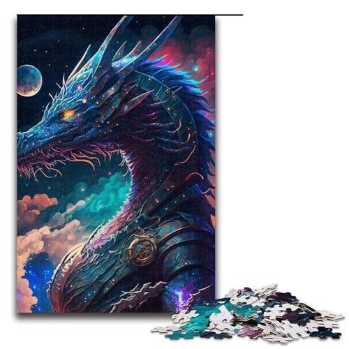 Puzzle für Erwachsene, 1000 Teile, Dragonborn, anspruchsvolles Spiel, Geschenke, Weihnachtspuzzle (Größe 50 x 75 cm) von LLONGKT