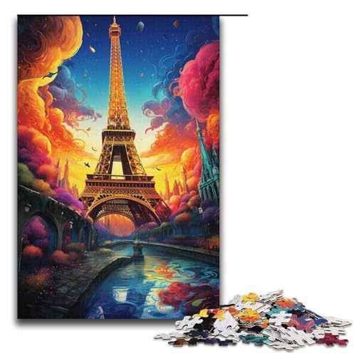 Puzzle für Erwachsene, 1000 Teile, Eiffelturm-Spielzeug, Lernspiele, Stressabbau, Verbesserung des Gedächtnisses, Größe 38 x 26 cm von LLONGKT