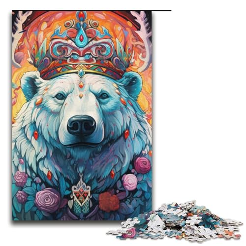 Puzzle für Erwachsene, 1000 Teile, Eisbär-Puzzle, Kunstwerk, Teenager ab 14 Jahren, Größe 38 x 26 cm von LLONGKT