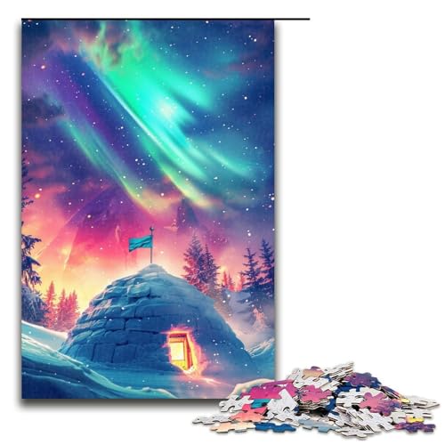 Puzzle für Erwachsene, 1000 Teile, Eisschlösser unter der Aurora Borealis, Familienspaß, Puzzle-Künstlersammlung, bildende Kunst, geeignet für und Jugendliche ab 14 Jahren, Größe 50 x 75 cm Puzzle für Erwachsene, 1000 Teile, Eisschlösser unter der Aurora Borealis, Familienspaß, Puzzle-Künstlersammlung, bildende Kunst, geeignet für und Jugendliche ab 14 Jahren, Größe 50 x 75 cm von LLONGKT