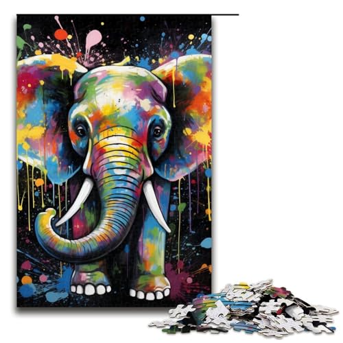 Puzzle für Erwachsene, 1000 Teile, Elefanten-Puzzle, Eltern-Kind-Interaktion, geeignet für Jugendliche ab 14 Jahren von LLONGKT
