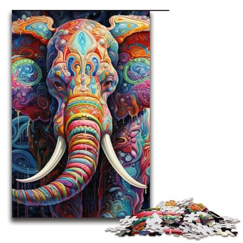 Puzzle für Erwachsene, 1000 Teile, Elefanten-Puzzle für Holzpuzzle, Heimdekoration, Größe 50 x 75 cm Puzzle für Erwachsene, 1000 Teile, Elefanten-Puzzle für Holzpuzzle, Heimdekoration, Größe 50 x 75 cm von LLONGKT