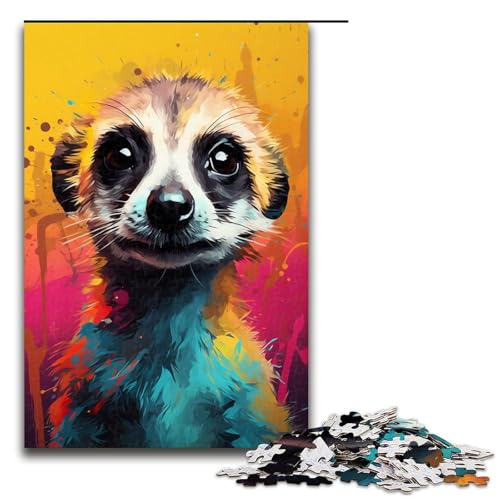 Puzzle für Erwachsene, 1000 Teile, Erdmännchen, buntes Puzzle, Spielzeug, Denkspiel, Geburtstagsgeschenk, Geschenke, Wandkunst (Größe 50 x 75 cm) von LLONGKT