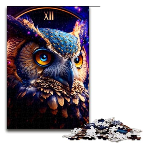 Puzzle für Erwachsene, 1000 Teile, Eulen-Puzzle, Familiendekoration, Größe 50 x 75 cm von LLONGKT