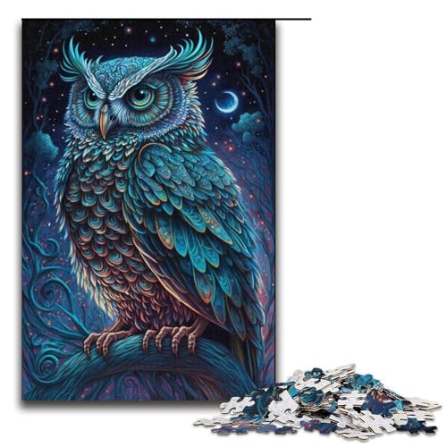 Puzzle für Erwachsene, 1000 Teile, Eulen-Puzzle, Kartonpuzzle, Familiendekoration, Größe 38 x 26 cm von LLONGKT