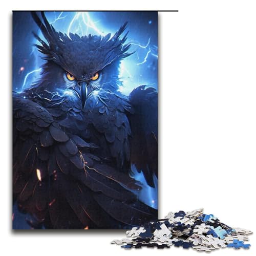 Puzzle für Erwachsene, 1000 Teile, Eulen-Puzzle, Lernspiel, Herausforderung, Spielzeug, Geschenke für Freunde und Familie, Größe 38 x 26 cm von LLONGKT