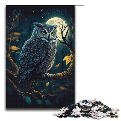 Puzzle für Erwachsene, 1000 Teile, Eulennacht, Puzzle für die Heimdekoration, Größe 50 x 75 cm von LLONGKT