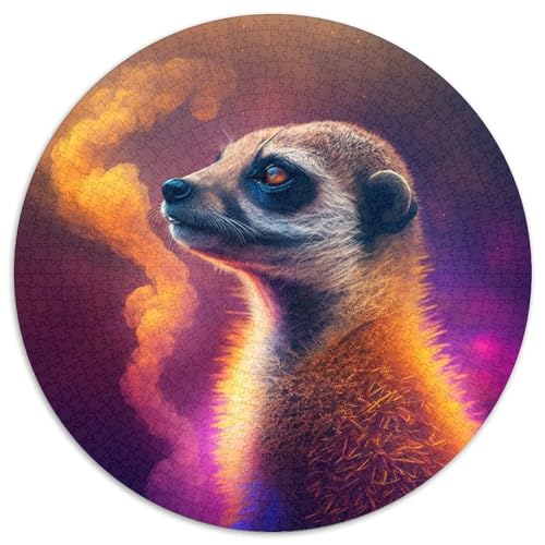 Puzzle für Erwachsene, 1000 Teile, Fantasie-Erdmännchen, runde Papppuzzles, anspruchsvolles Denkspiel für Teenager, perfekt als Heimdekoration oder Geschenk (Größe 67,5 x 67,5 cm) von LLONGKT