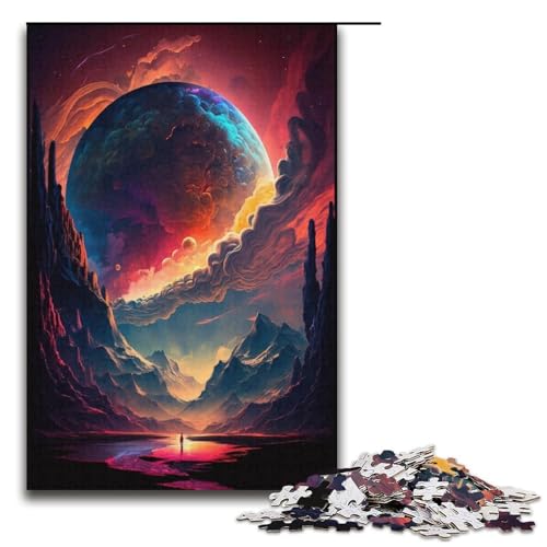 Puzzle für Erwachsene, 1000 Teile, Fantasie-Planetenlandschaft, Puzzle, Spielzeug, Denkspiel, Geburtstagsgeschenk, Geschenke, Wandkunst (Größe 38 x 26 cm) von LLONGKT
